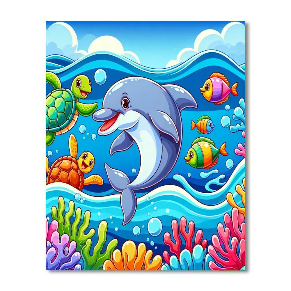 Ocean Friends And Fun Paint By Numbers Art