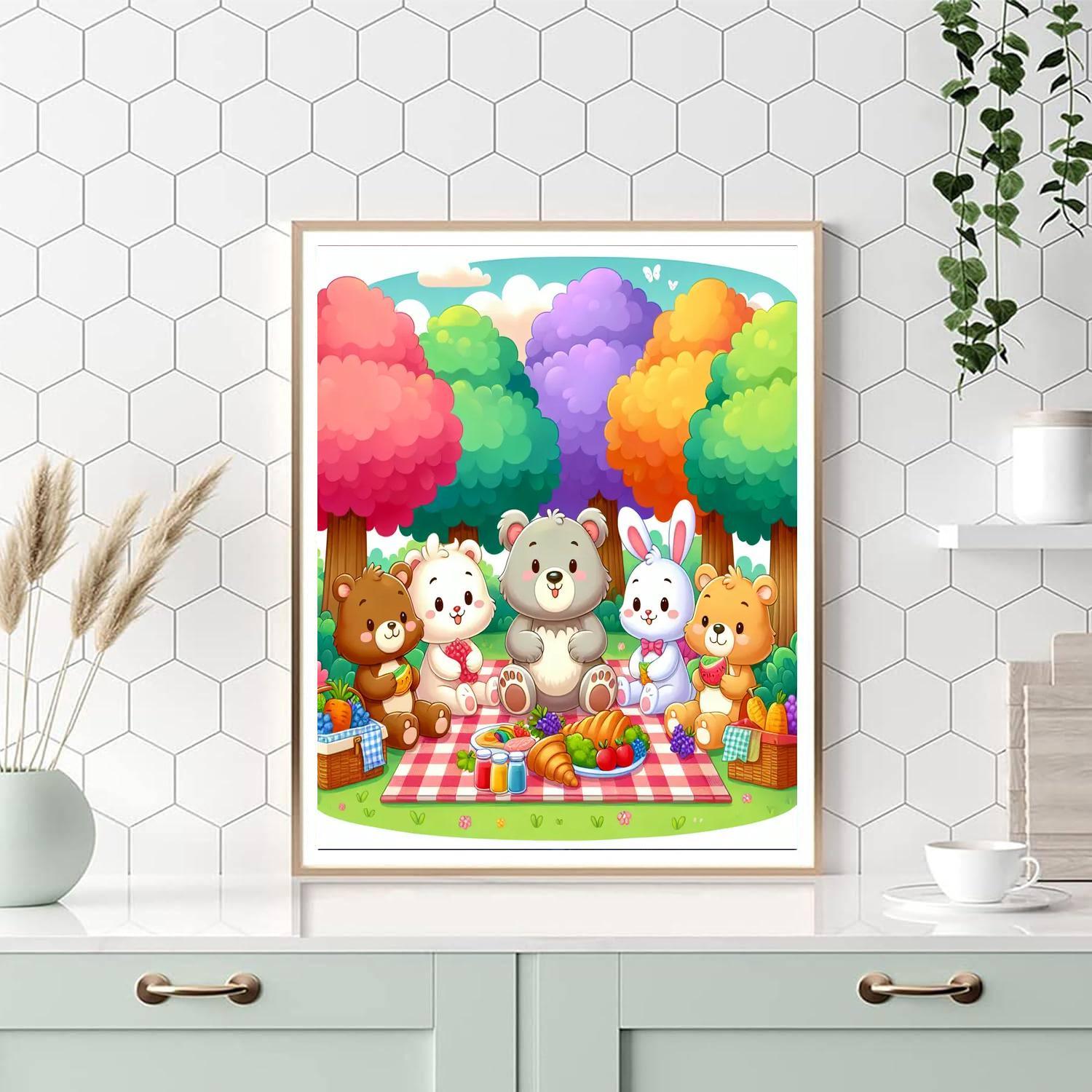 Merry Animal Picnic Numbered Painting Kits