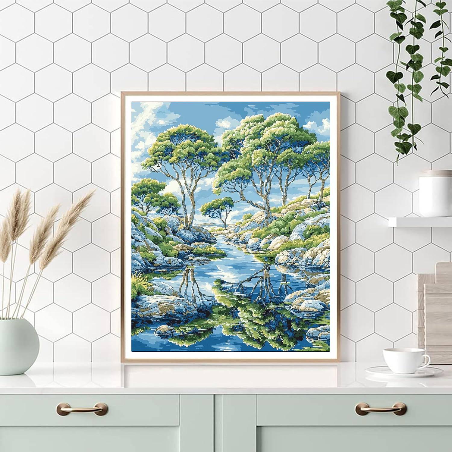 Michelangelo Inspired Celestial Reflection Of Nature  Paint By Color