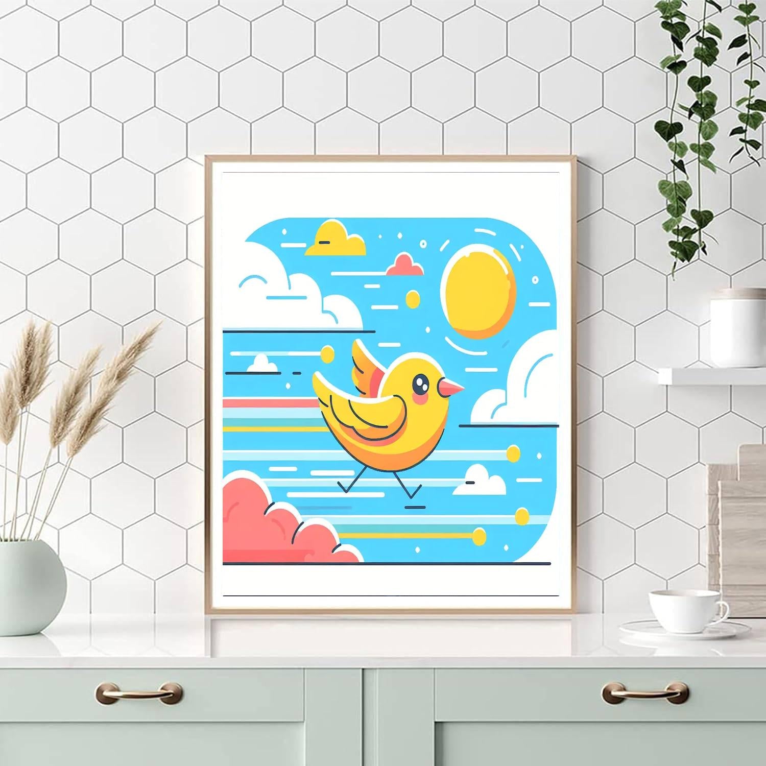 Curious Bird's Skyward Flight Paint By Color