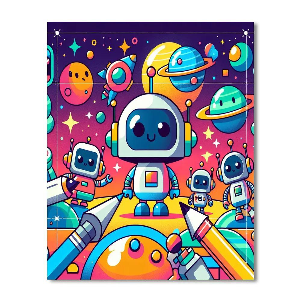 Robots On A Mission Paint By Numbers Art
