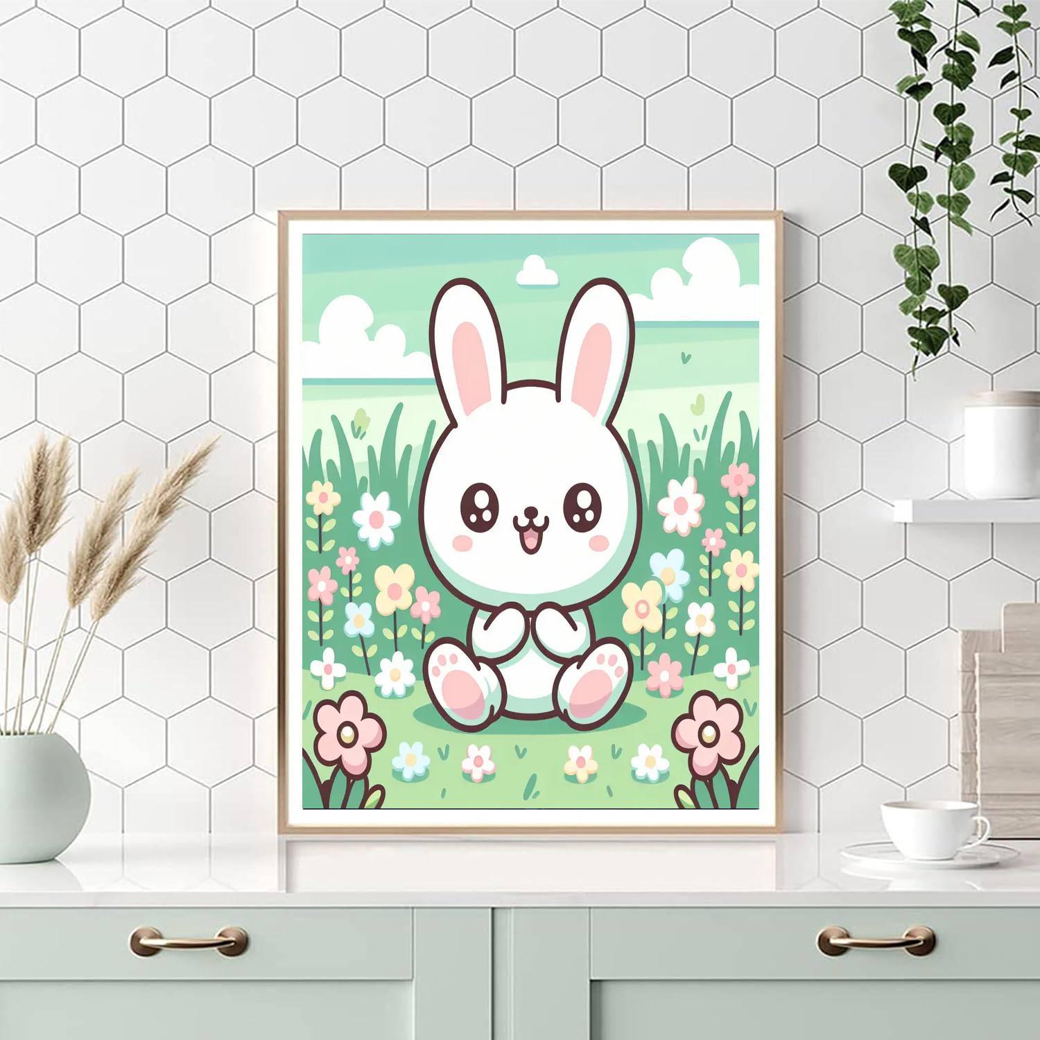 Cuddly Bunny Friend Number Painting