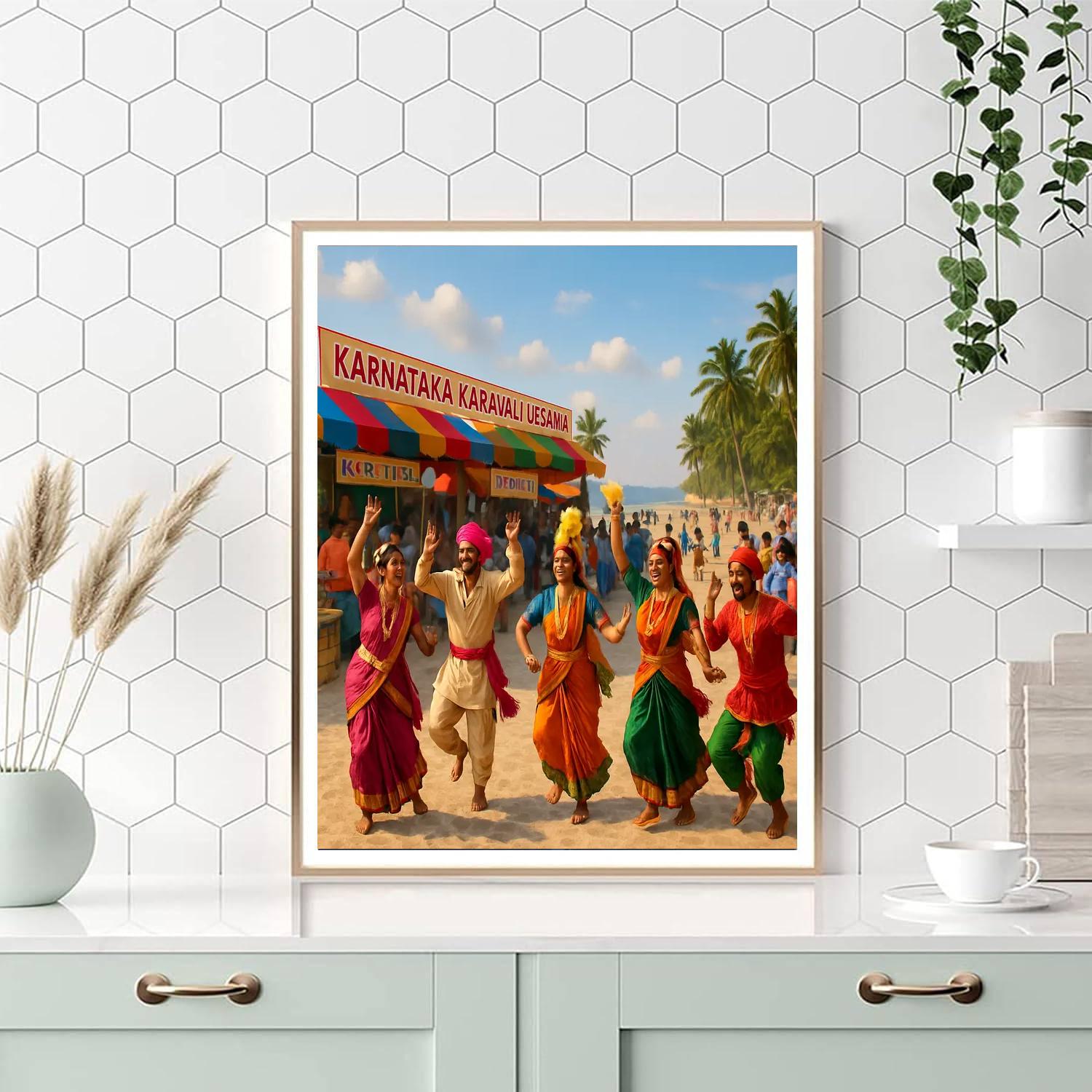 Karnataka Karavali Utsava - India Painting Number Kit