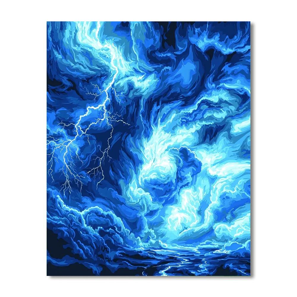 Michelangelo Inspired Ethereal Thunder  Paint By Color