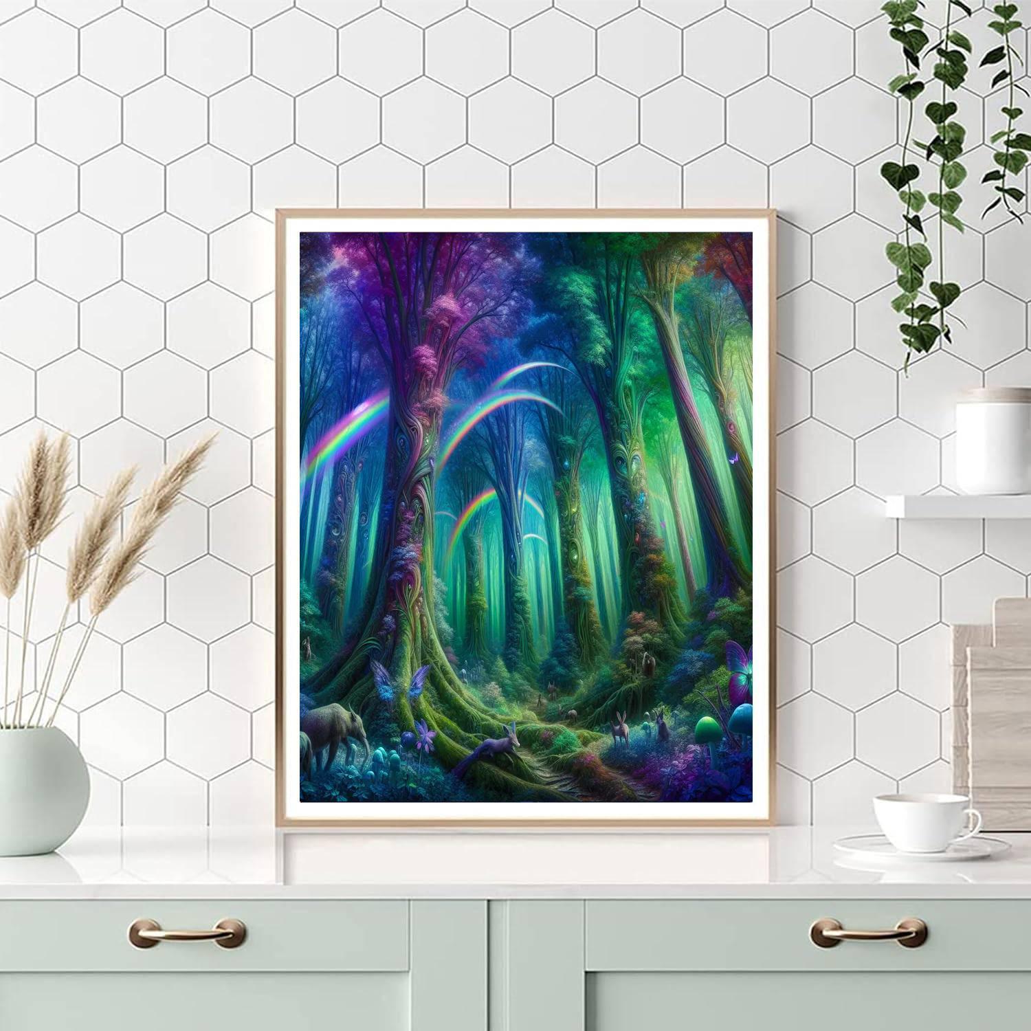 Fantasy Rainbow Forest Paint By Numbers Kits