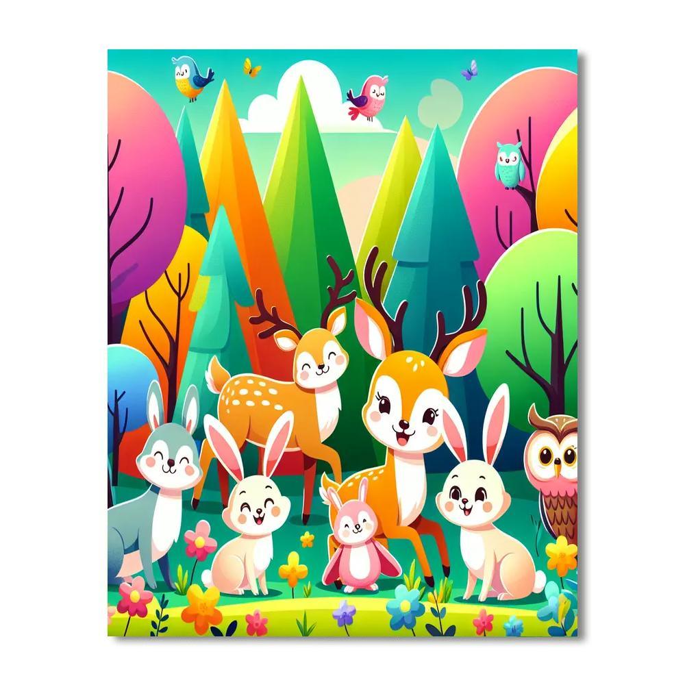 Woodland Animal Gathering Paint By Numbers Kits