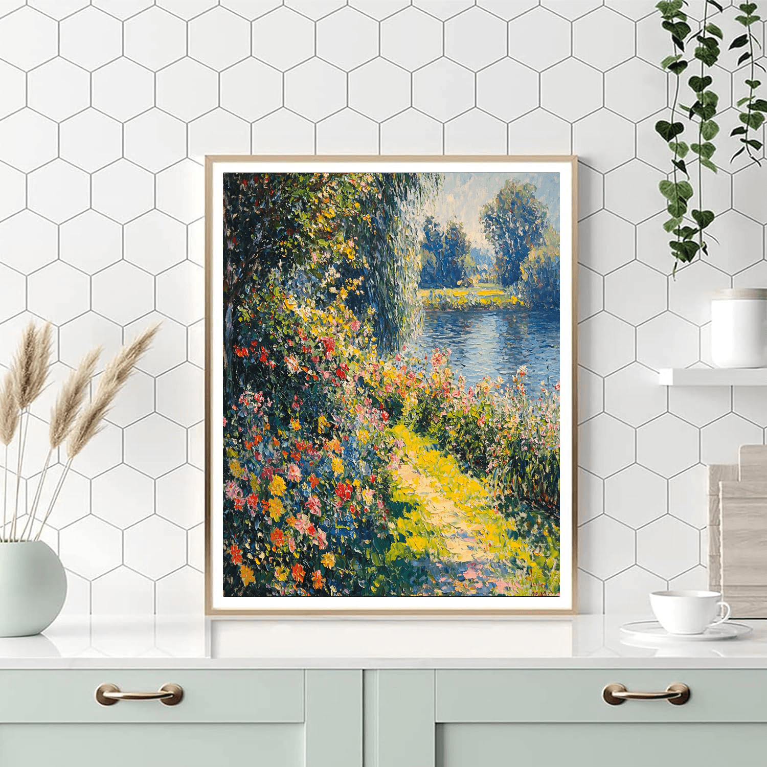 Monet Inspired Lush Oasis  Paint By Number