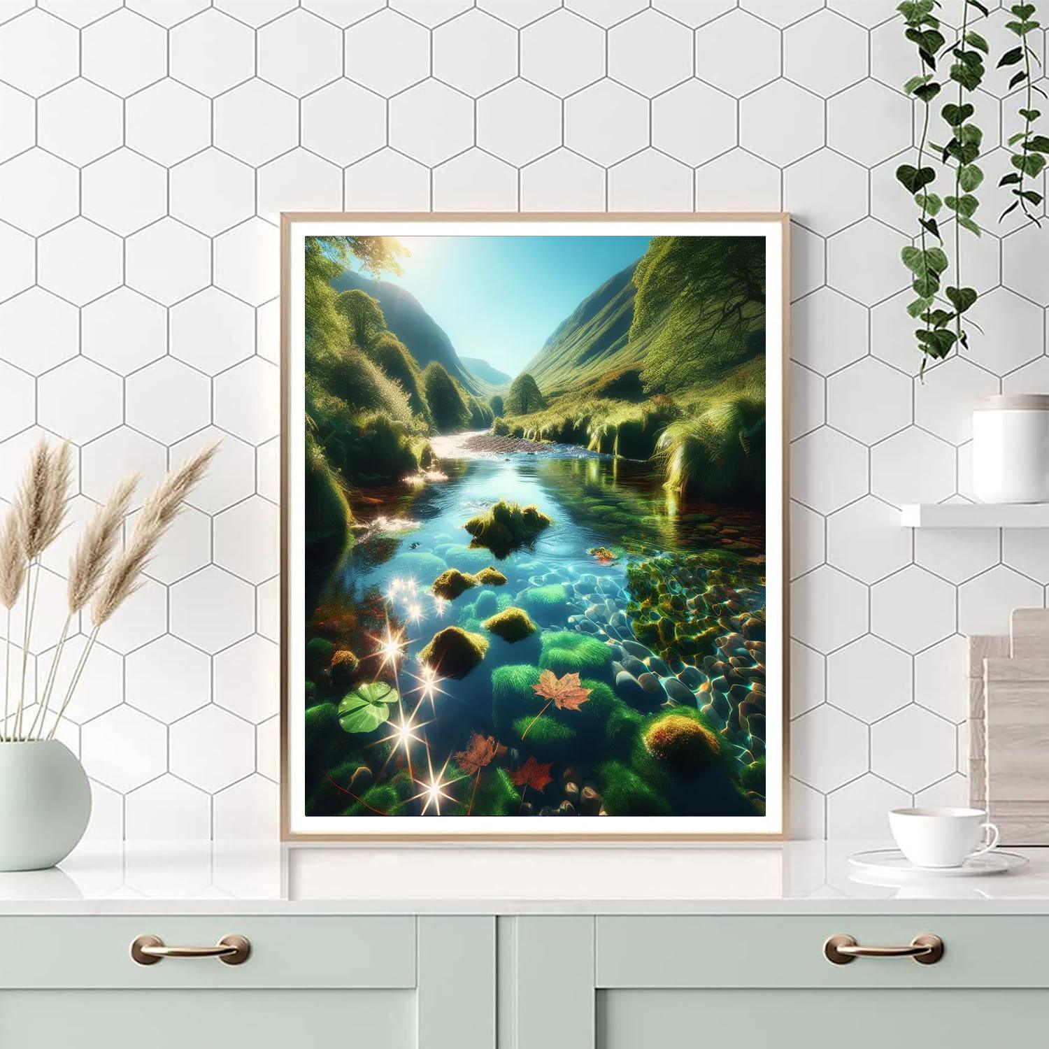Mountain Stream Solace Paint By Numbers