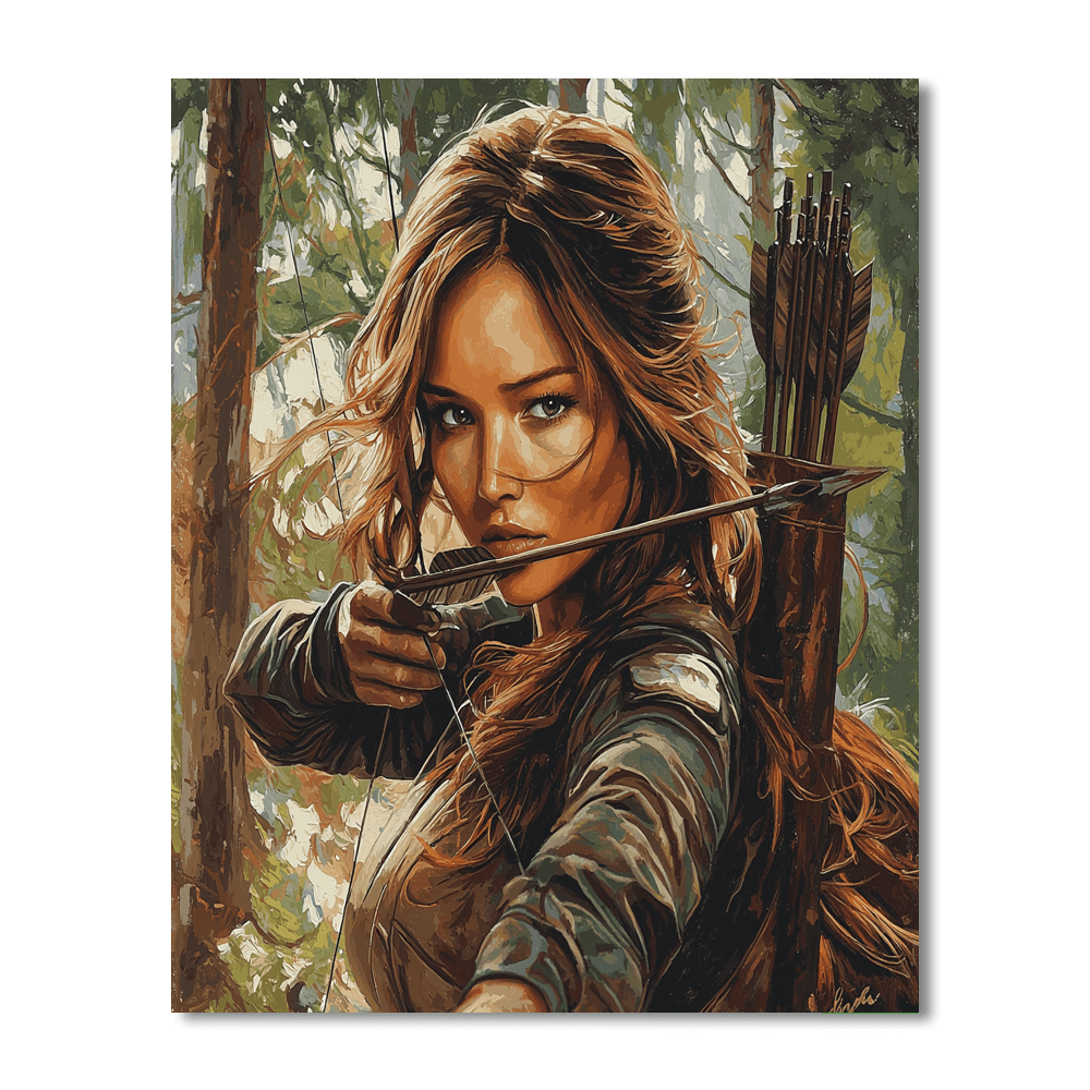 Jennifer Lawrence: The Fierce Flame Of Katniss Everdeen DIY Paint By Numbers