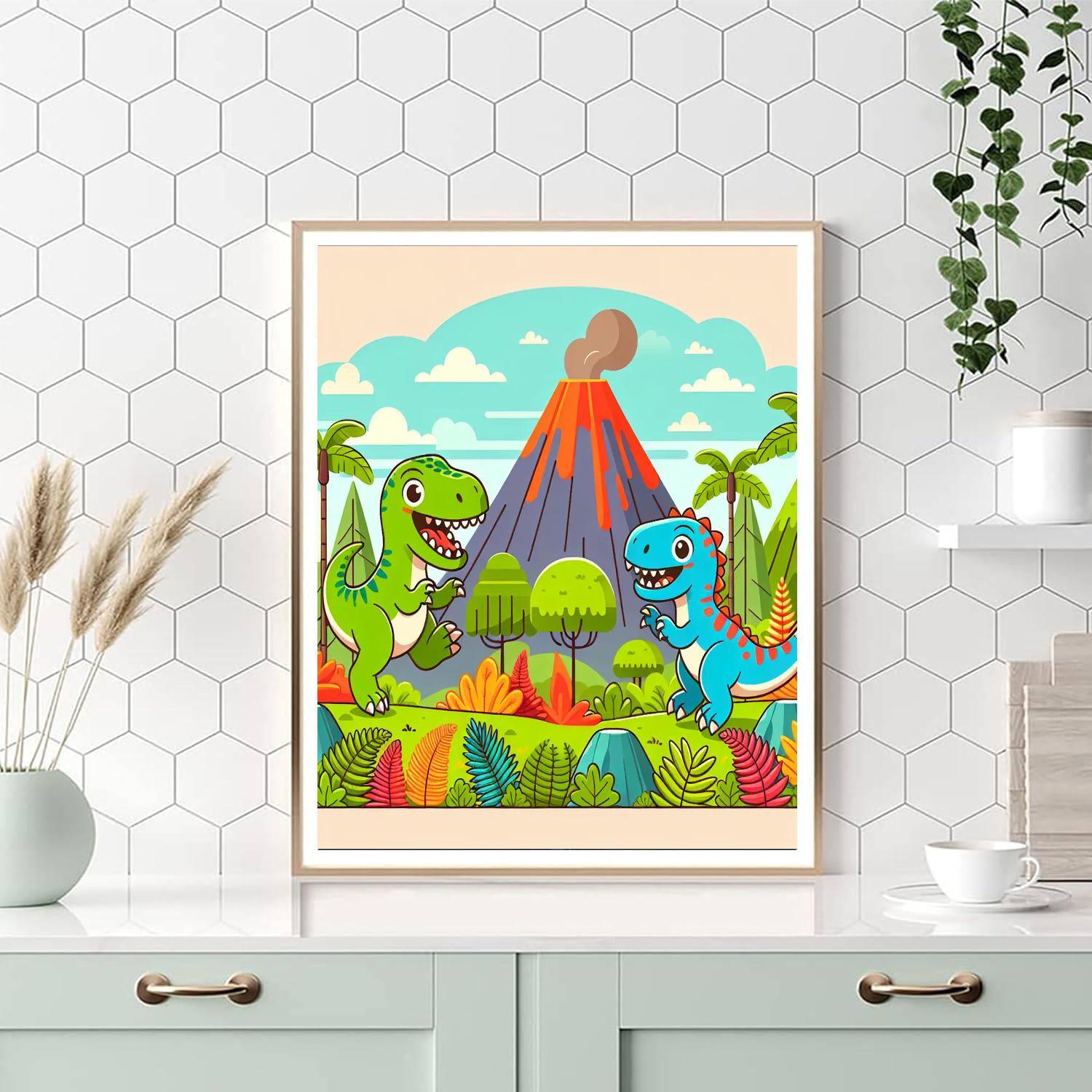 Dino Exploration Zone Painting Number Kit