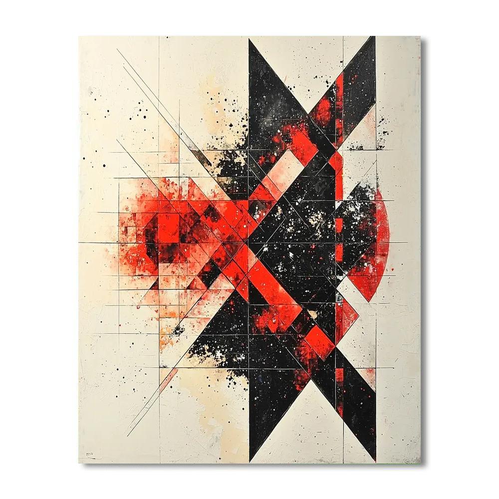 Kazimir Malevich Inspired Radiant Structure  Painting Number Kit