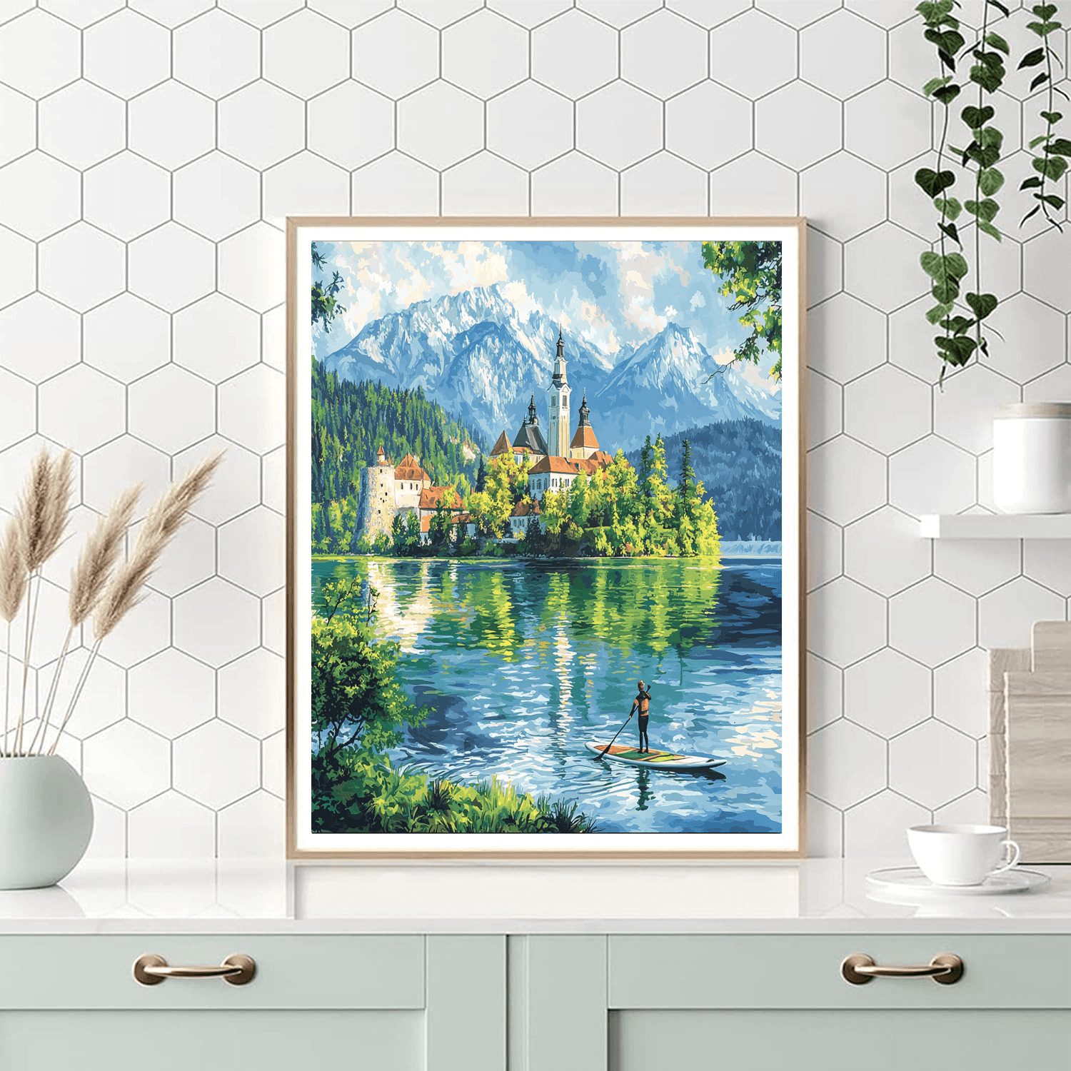 Paddleboarding On Lake Bled Numbered Painting Kits