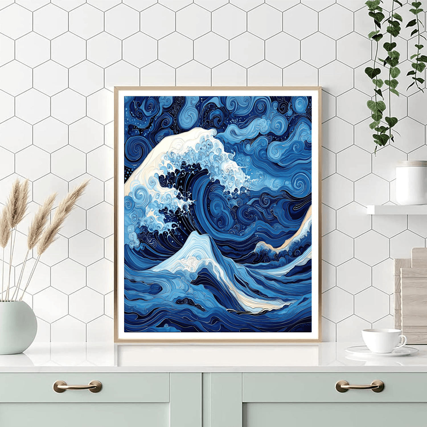 Hokusai Inspired Rhythmic Ocean Waves  DIY Paint By Numbers