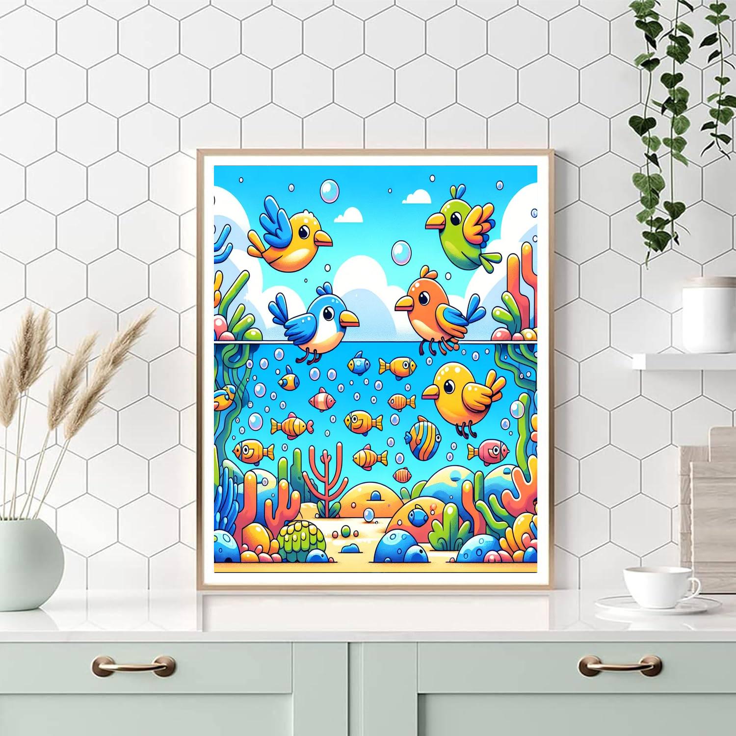 Aquatic Aviary Adventure Numbered Painting Kits