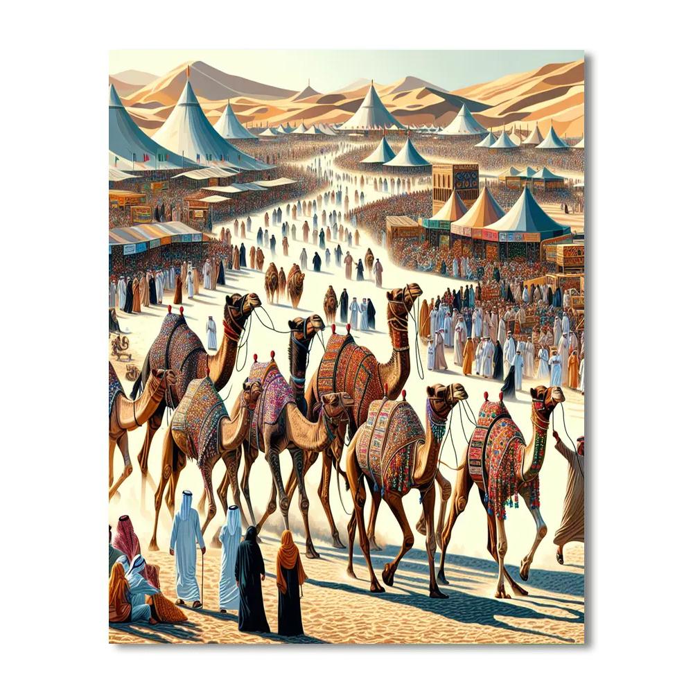 Al Ain Camel Festival - Uae Painting By Numbers Kit