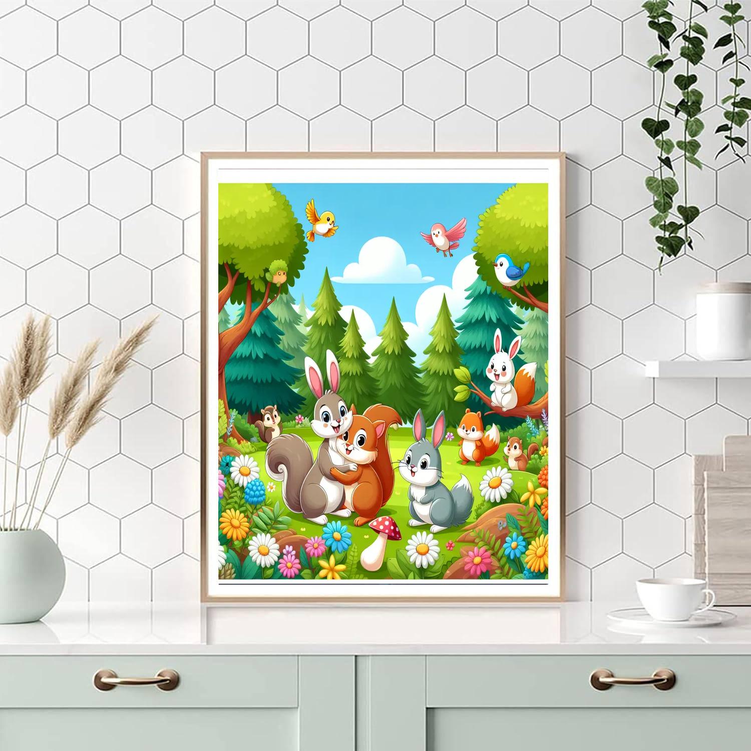 Cozy Animal Home DIY Paint By Numbers