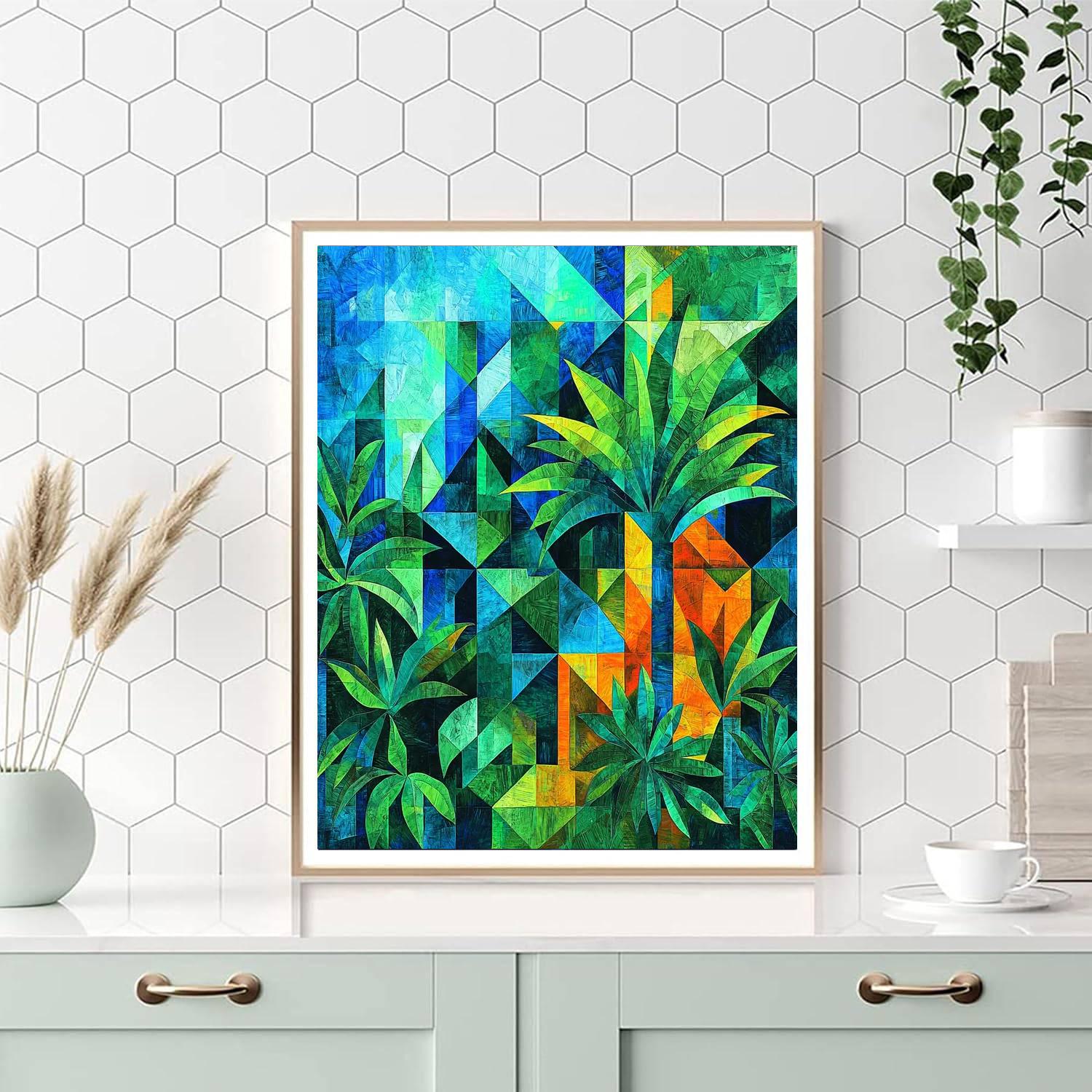 Pablo Picasso Inspired Cubist Jungle Expedition  Paint By Number