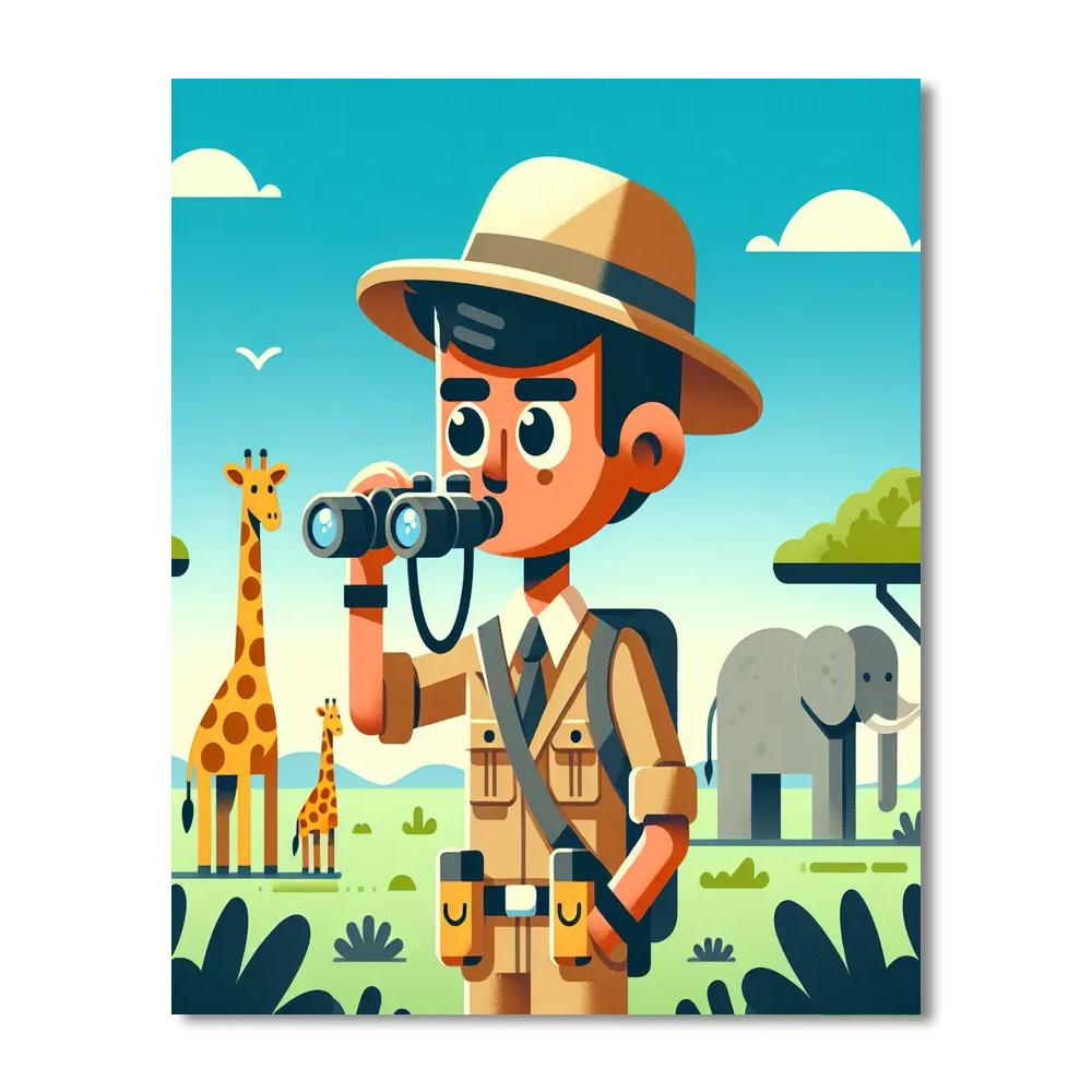 Brave Explorer On Safari Paint By Number