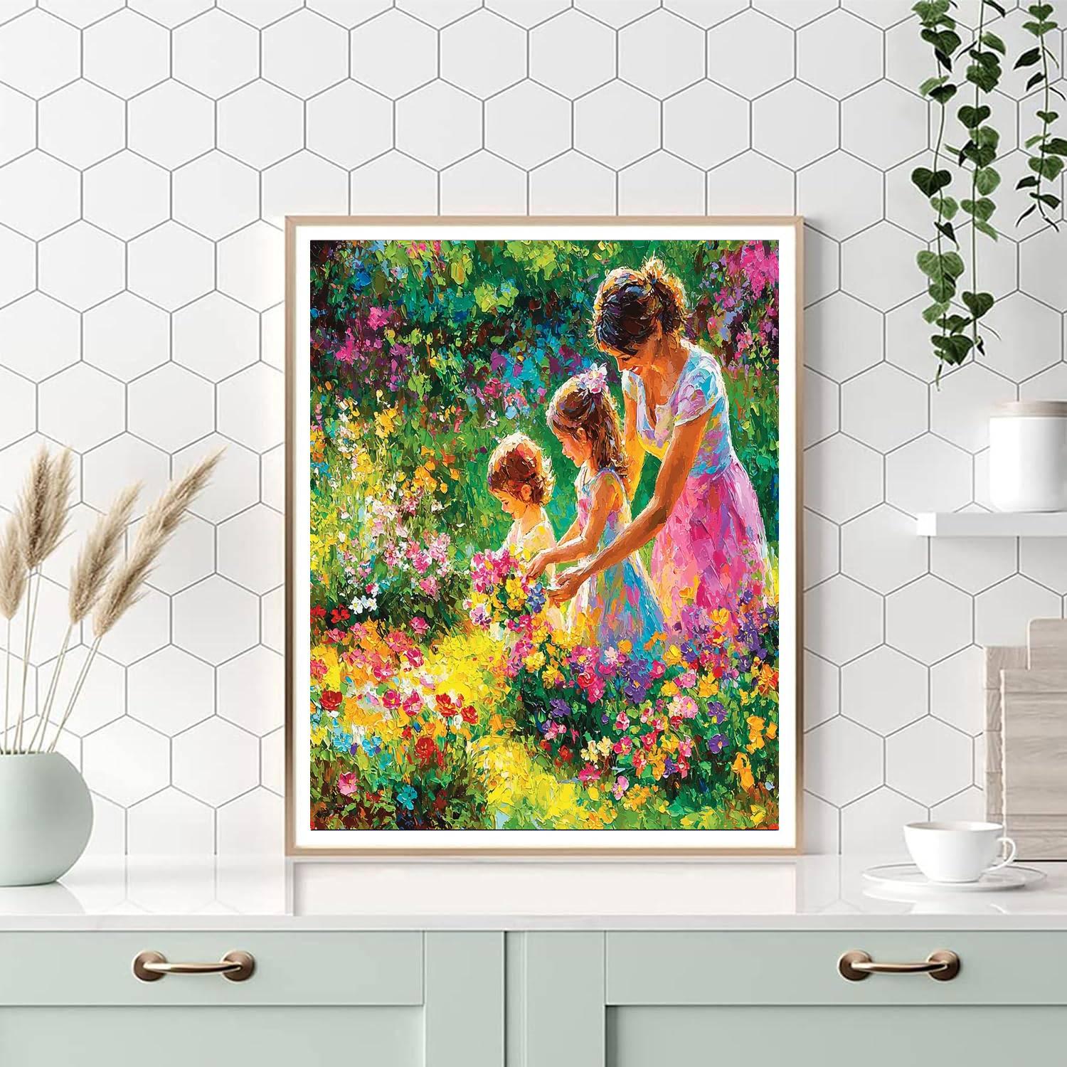 Mom And Me In The Garden Paint By Number