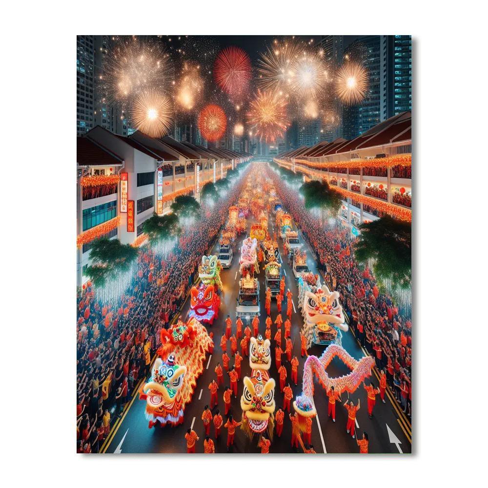 Chinese New Year Parade - Singapore DIY Paint By Numbers