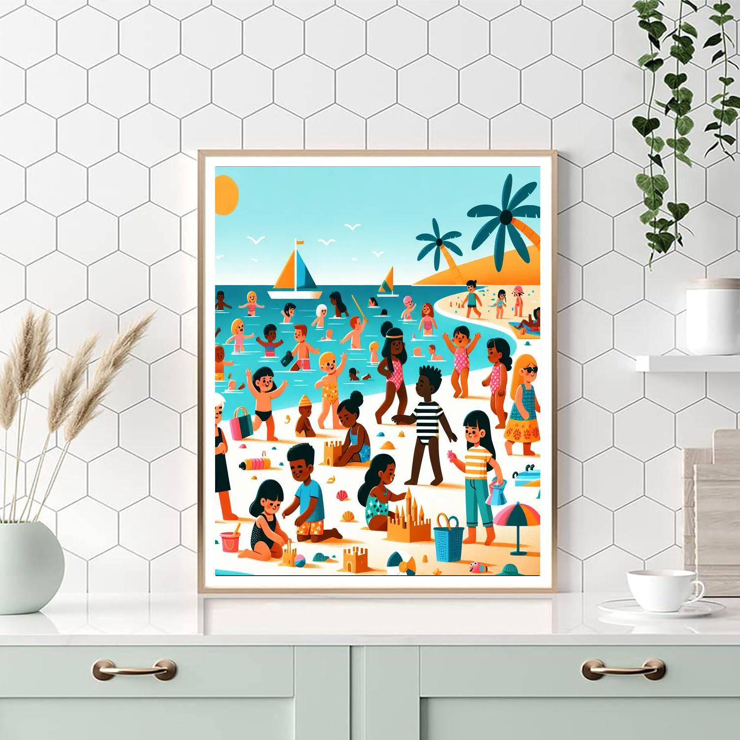 Joyful Beach Celebration Number Painting
