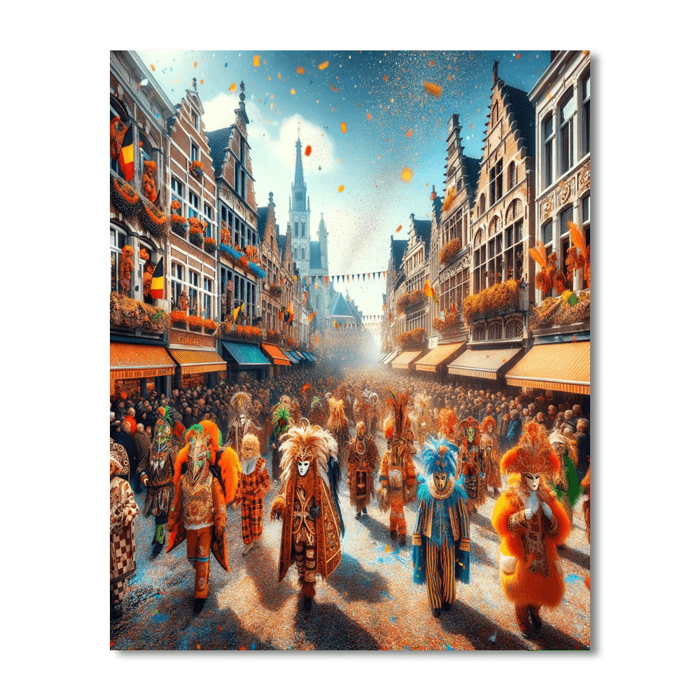 Carnival Of Binche - Belgium Painting By Numbers Kit