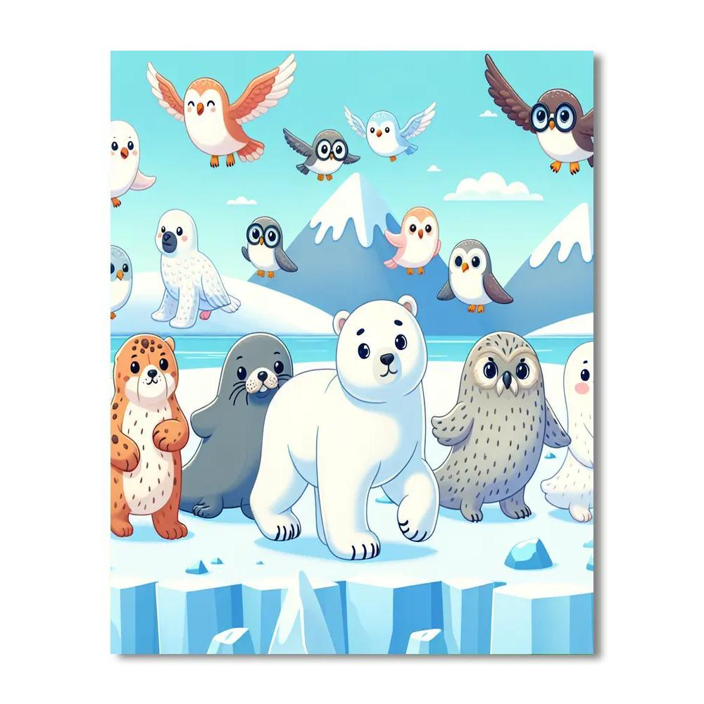Arctic Animal Parade Painting Number Kit