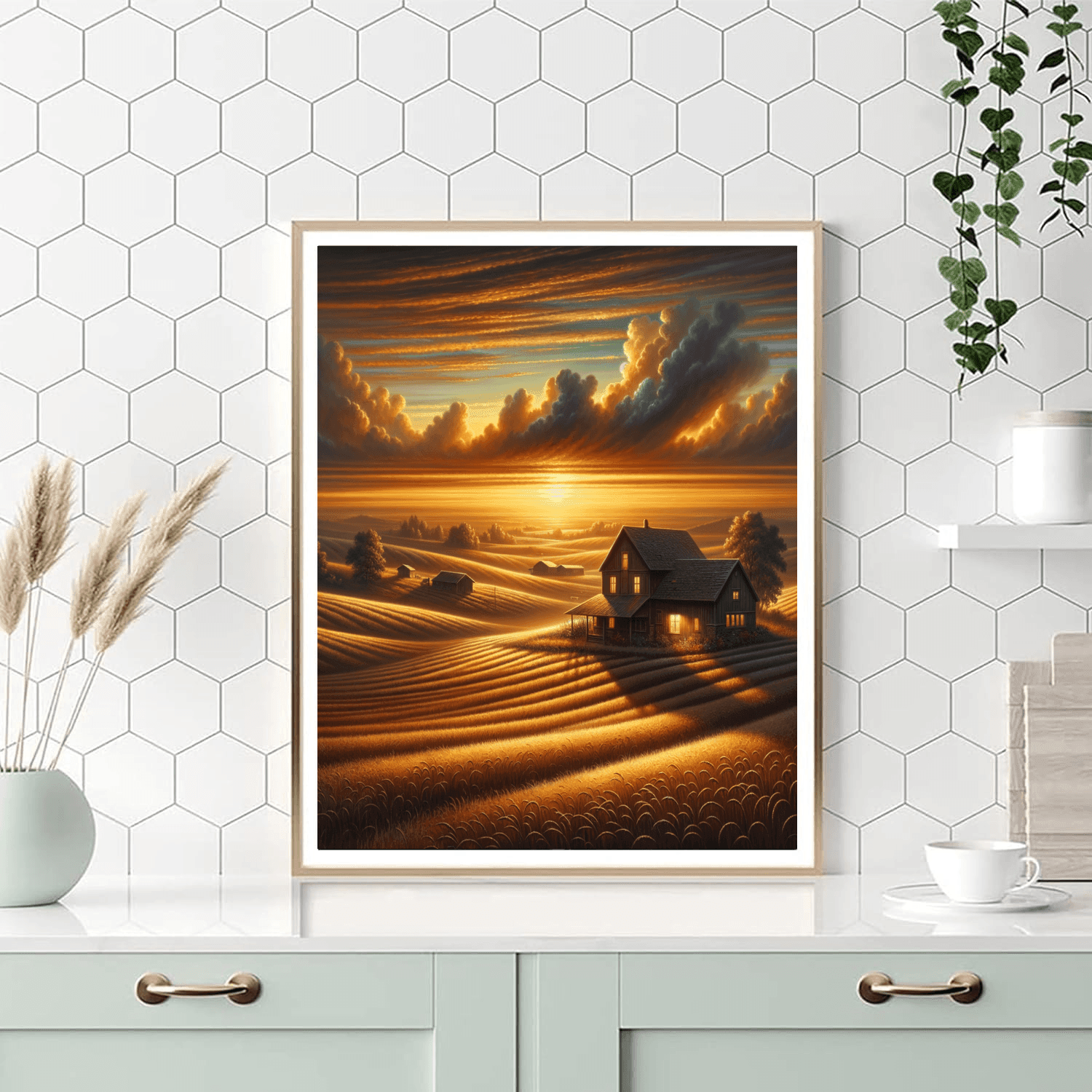 Rustic Farmhouse Evening Paint By Numbers Art