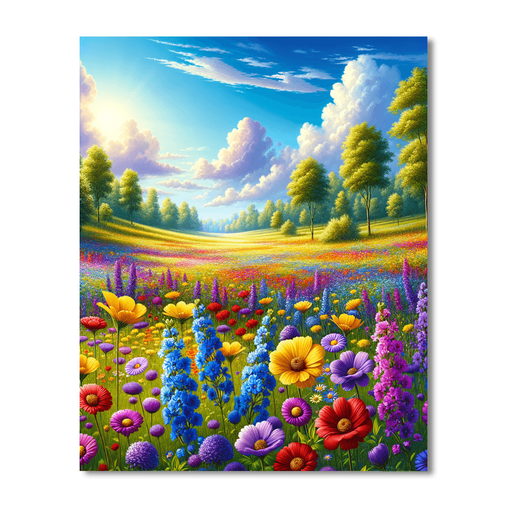 Lively Wildflower Meadow Painting By Numbers Kit