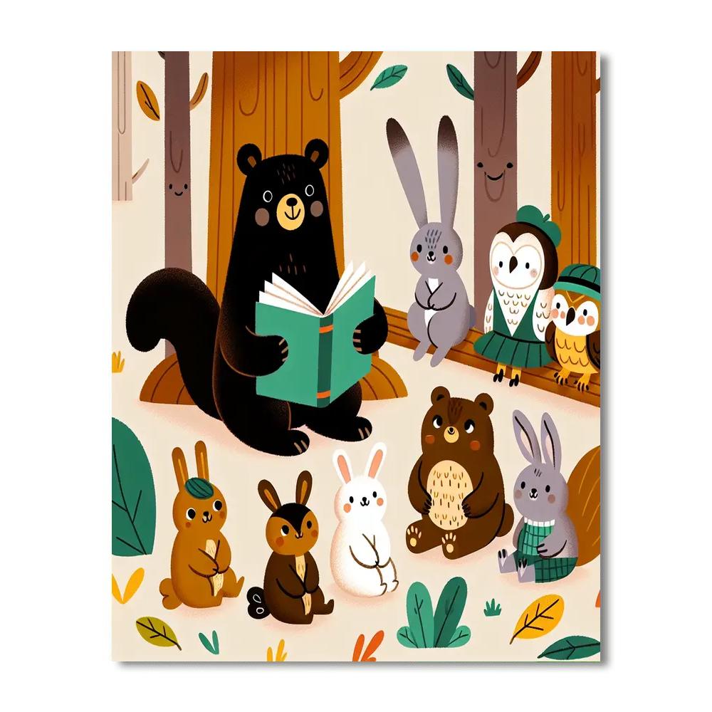 Woodland Storytime Gathering DIY Paint By Numbers