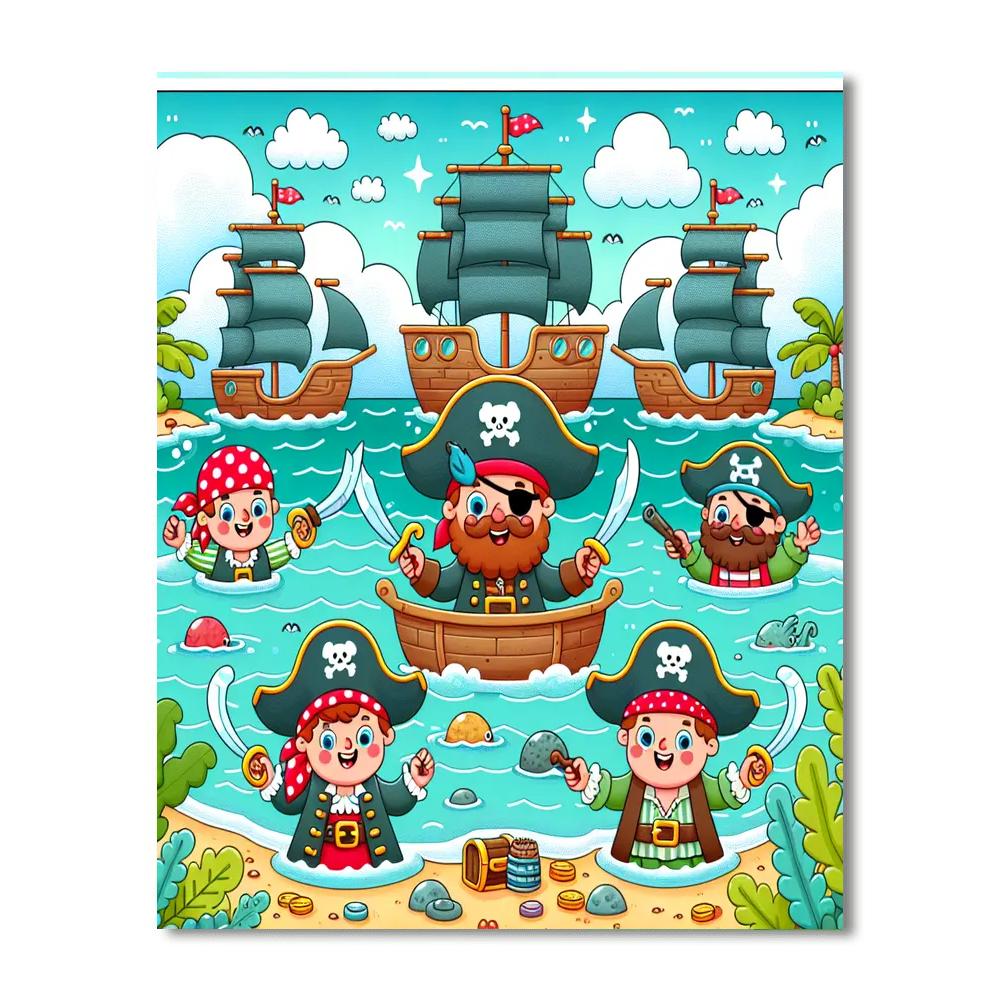 Exciting Pirate Lagoon Painting Number Kit