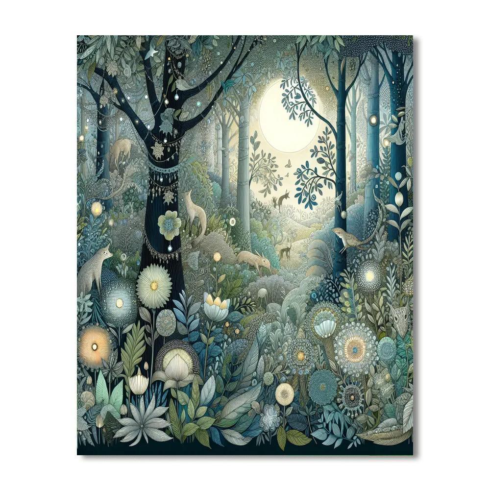 Mystical Night In The Woods Paint By Color