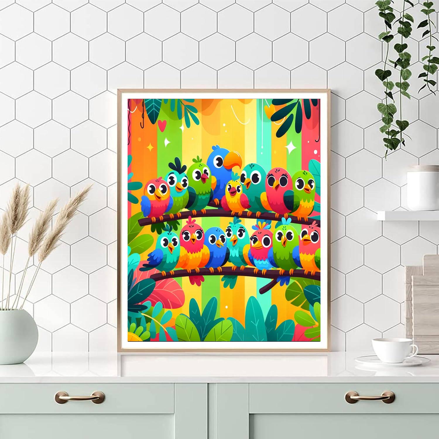 Vibrant Jungle Bird Paradise Paint By Numbers Art