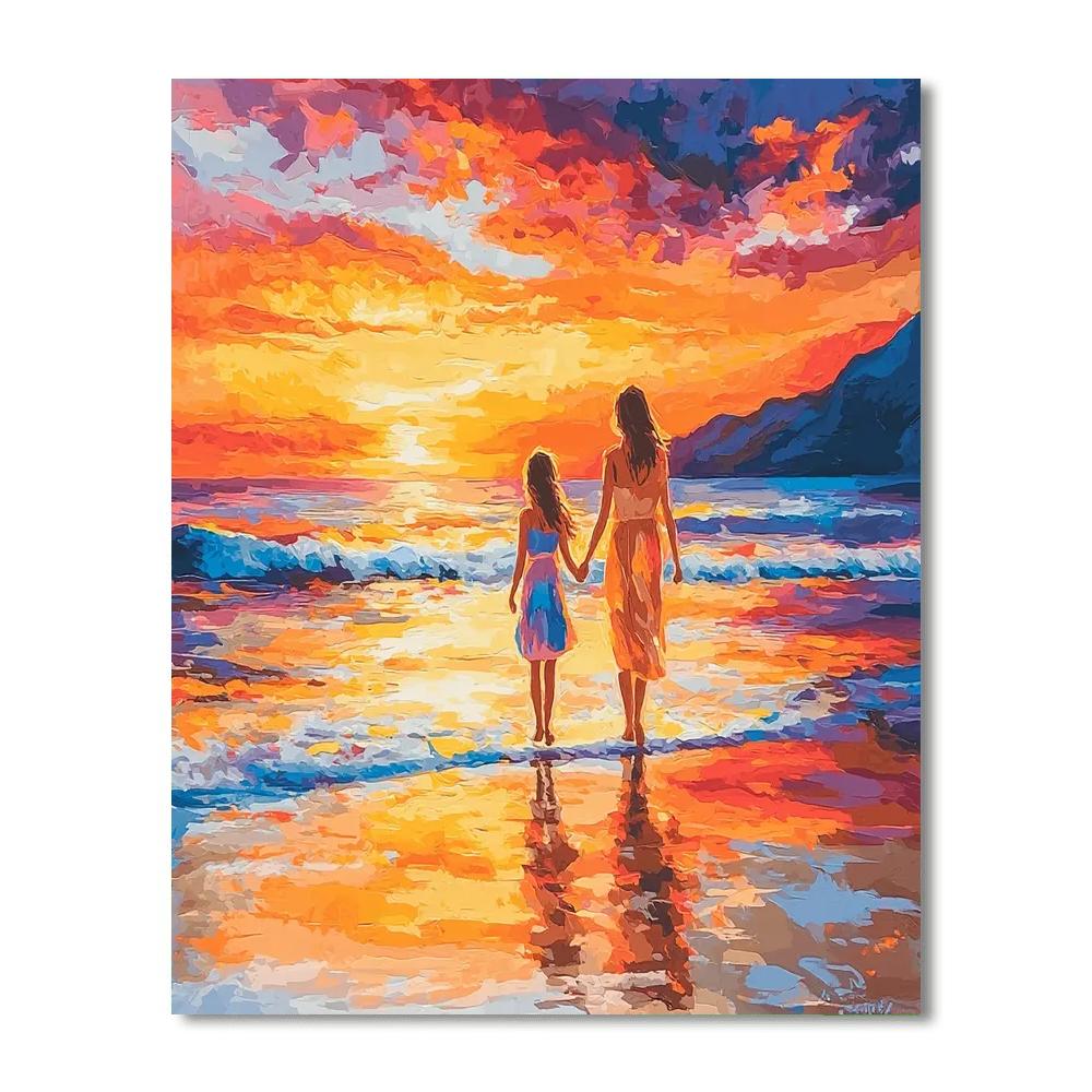 Cherished Sunset Stroll Number Painting