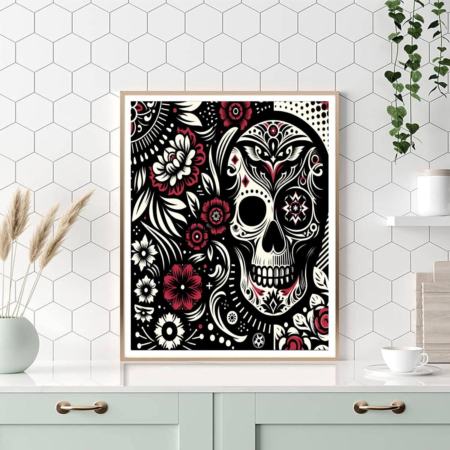 Skull's Mysterious Allure Number Painting