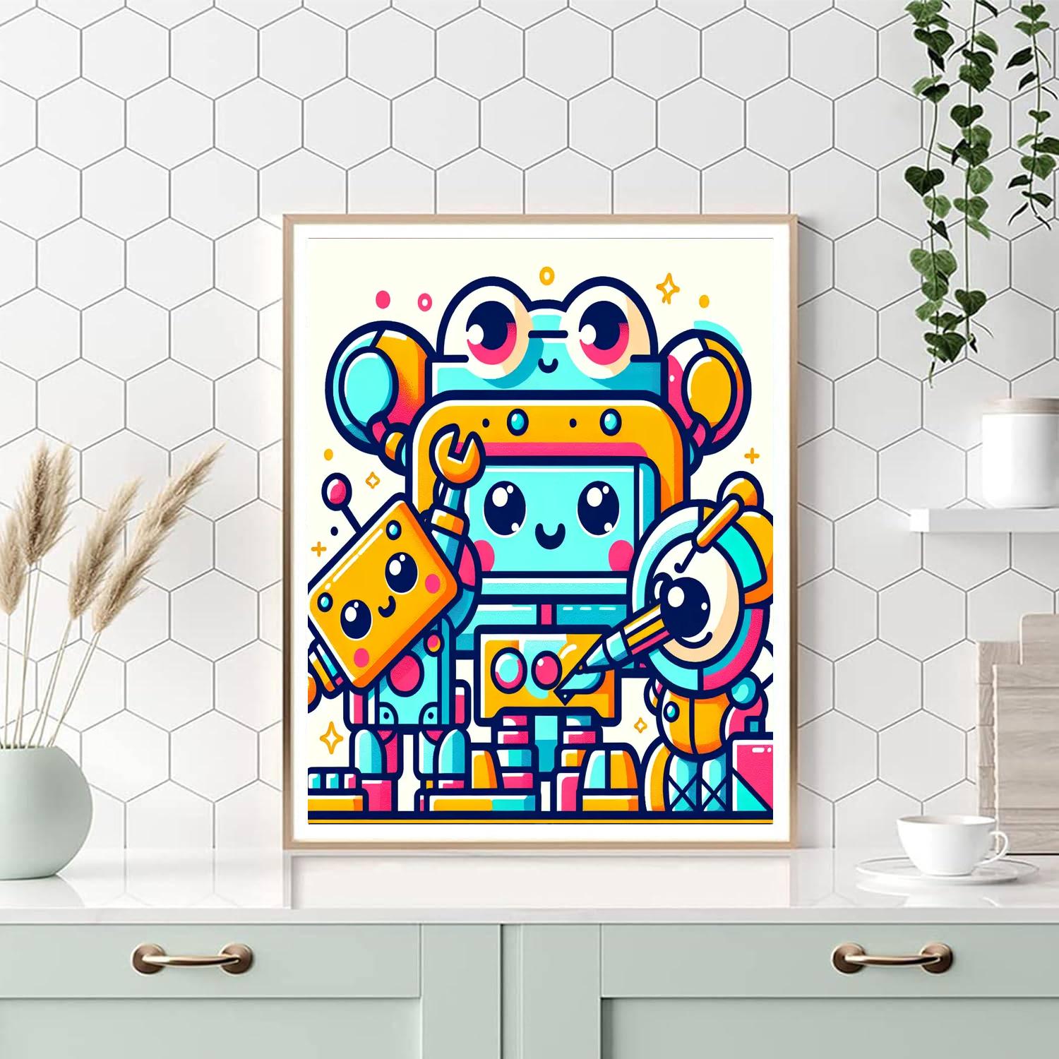 Little Robot Inventors Number Painting