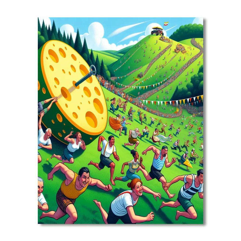 Cooper's Hill Cheese-rolling - United Kingdom Paint By Numbers