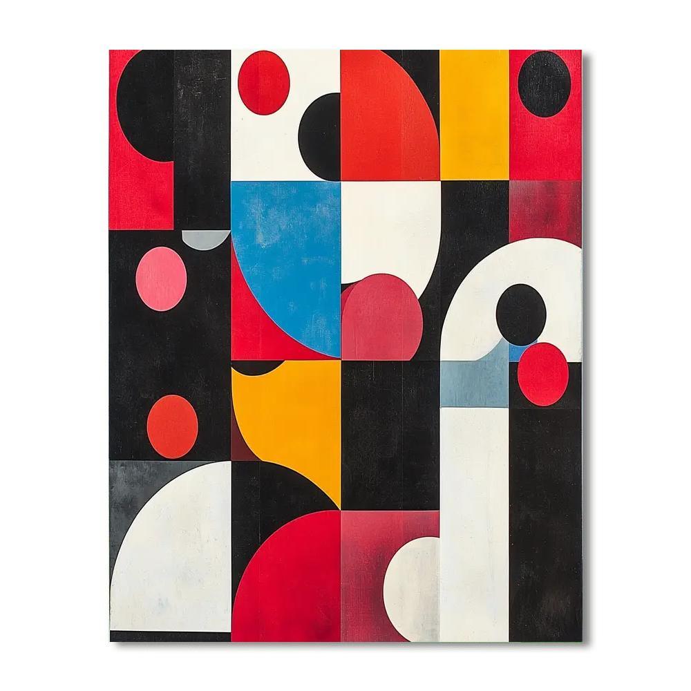 Kazimir Malevich Inspired Geometric Horizon Fusion  Painting Number Kit