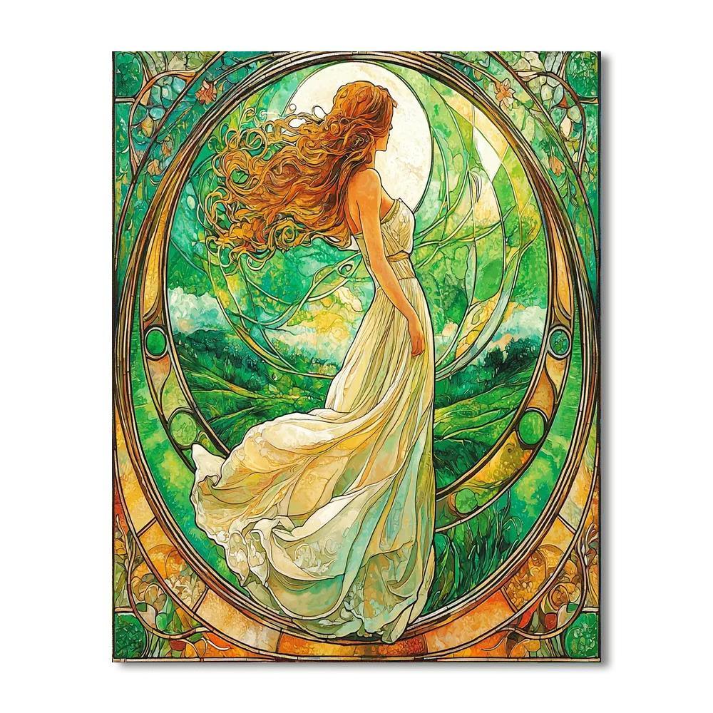 Alphonse Mucha Inspired Whisper Of The Seasons  DIY Paint By Numbers
