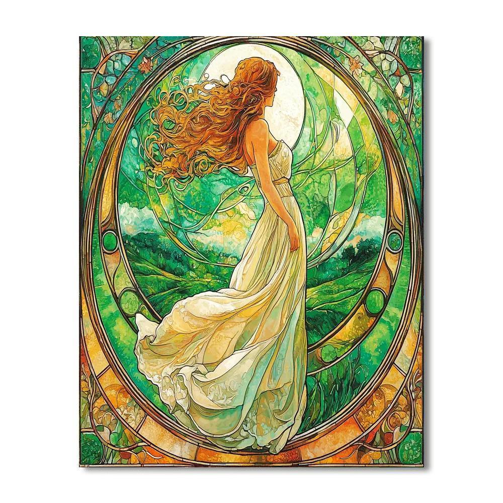 Alphonse Mucha Inspired Whisper Of The Seasons  DIY Paint By Numbers