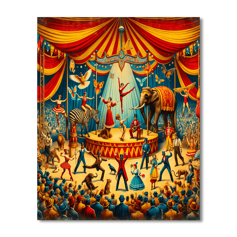 Vintage Circus Spectacle Paint By Numbers Kits