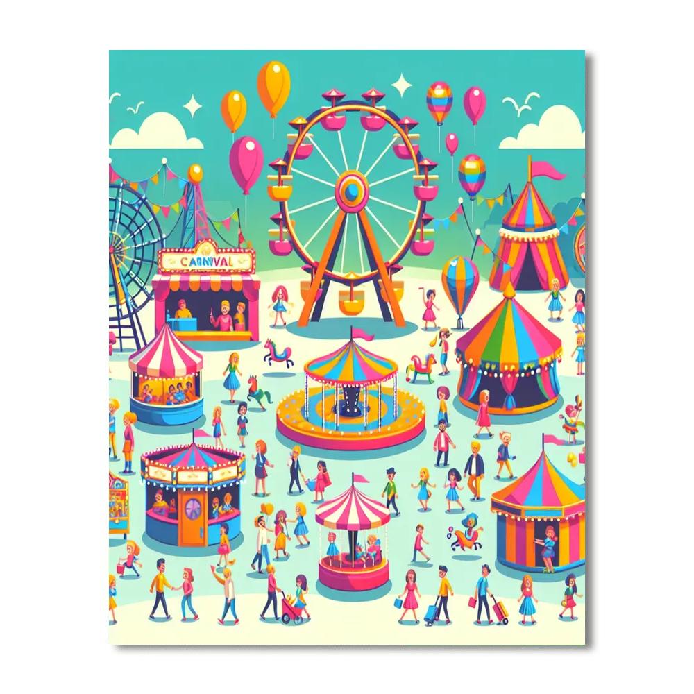 Charming Carnival Adventure Painting By Numbers Kit