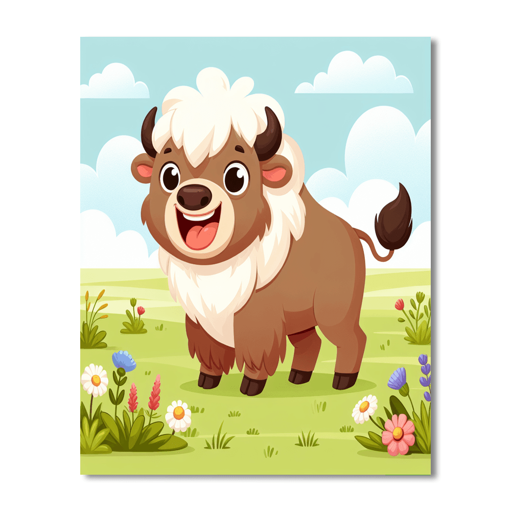Charming Bison Number Painting