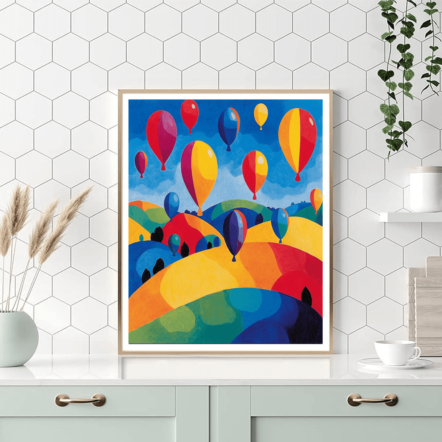 Paul Klee Inspired Colorful Balloon Fiesta  Paint By Number