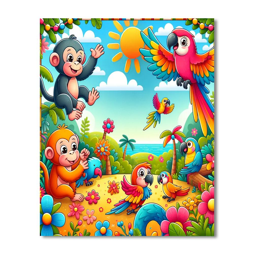 Adventure On Animal Island Painting Number Kit