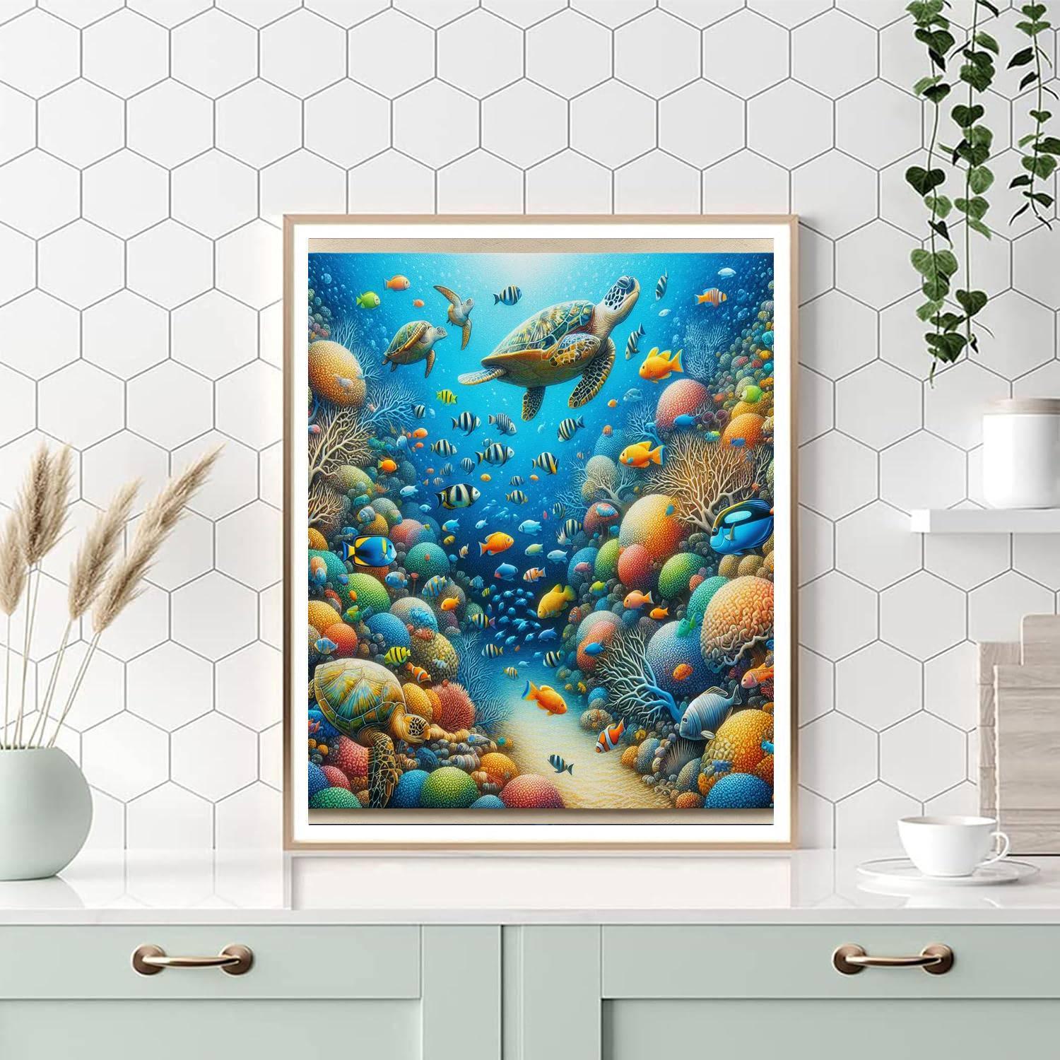 Cheerful Underwater World Painting By Numbers Kit