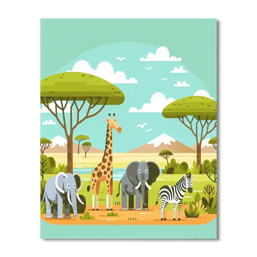 Cheery Safari Journey Painting Number Kit