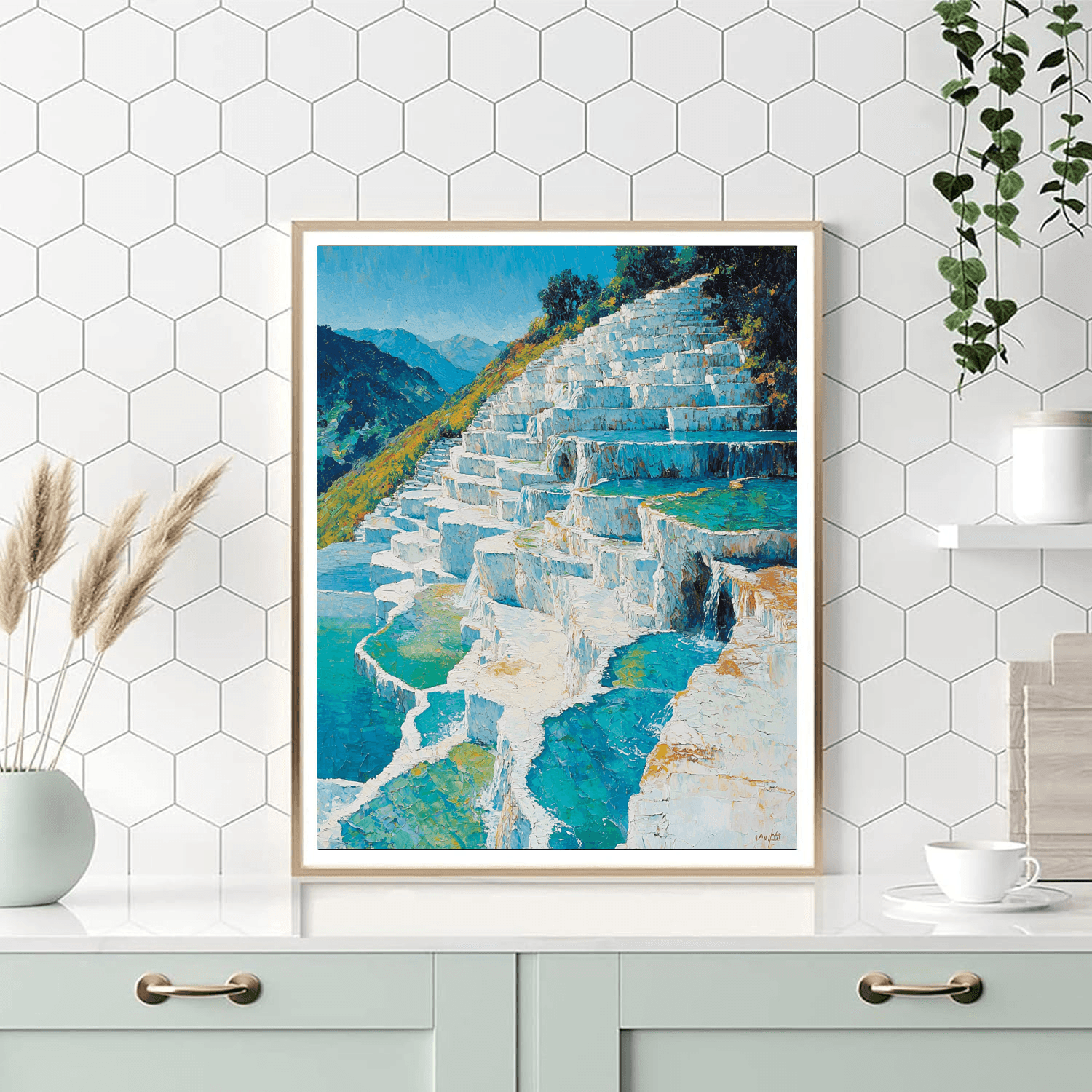 Pamukkale Thermal Pools, Turkey Painting Number Kit