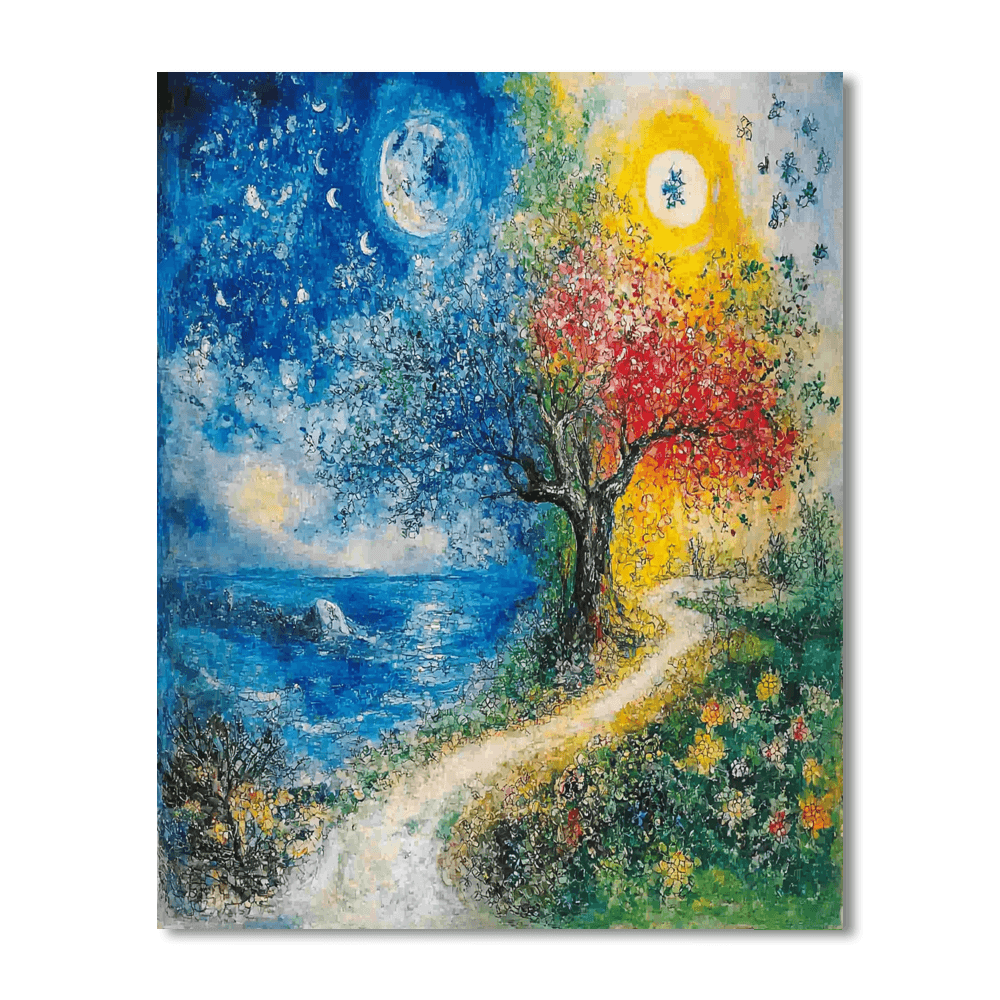 Marc Chagall Inspired Whimsical Seasonal Transition  Paint By Number