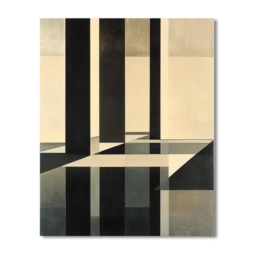 Kazimir Malevich Inspired Monochromatic Geometry  Painting Number Kit